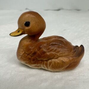 Vintage Josef Originals Brown Duck Miniature Figurines Japan Foil Sticker 1"
